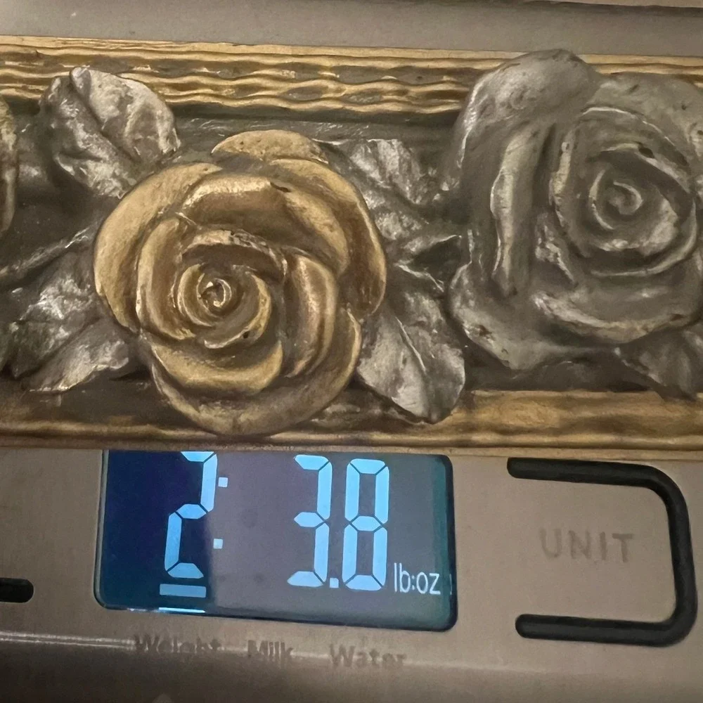 Rose Picture Frame Unisex 5x7 Gold Silver Excellent Floral Ornate